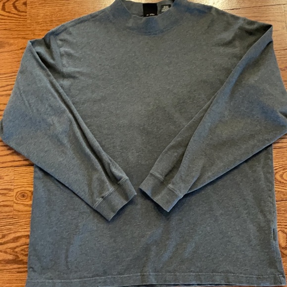 EDDIE BAUER men’s MOCK TURTLENECK COTTON KNIT shirt CHARCOAL size Large - Picture 8 of 8